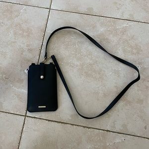 Black Phone/Passport Holder - leather wallet/purse